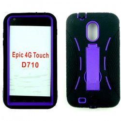 Samsung Galaxy S2 / D710 Armor hybrid Case with Stand (Black-Purple)